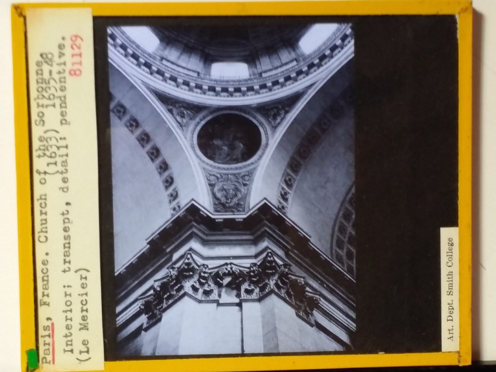 Pendentive, Church of the Sorbonne, Paris, France, Magic Lantern Glass Slide