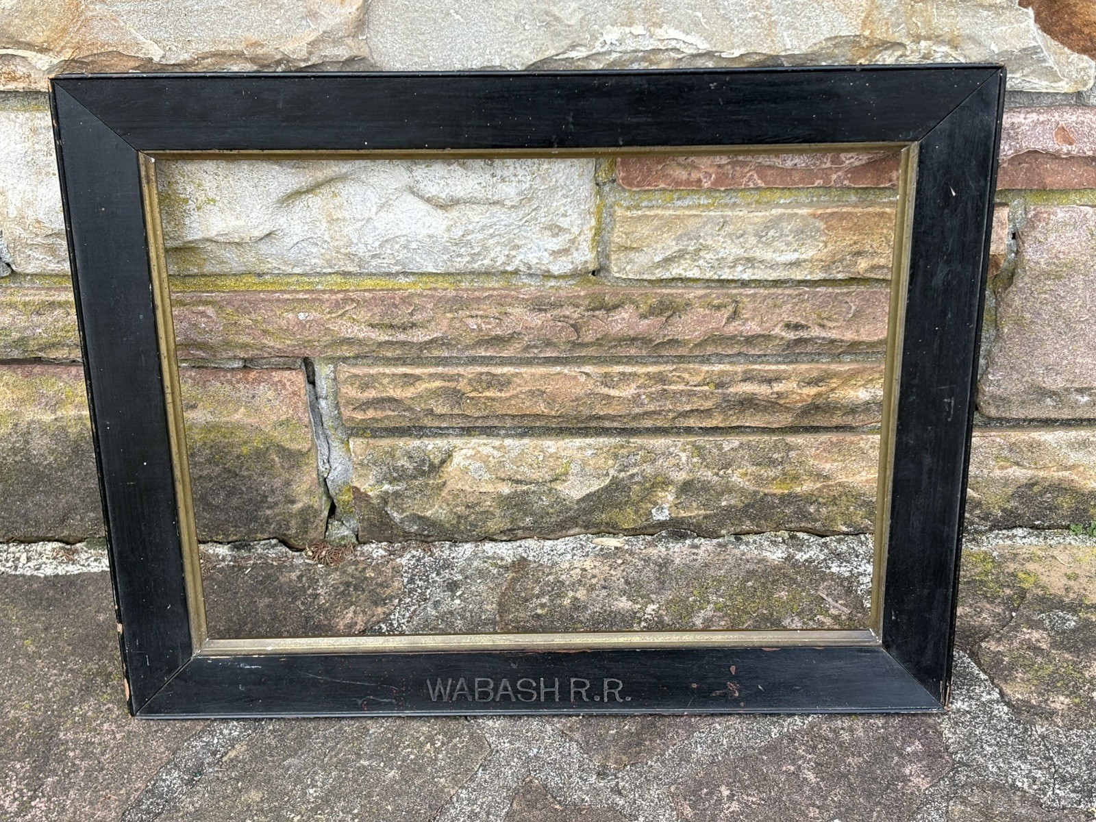 WABASH RR Railroad Antique late 1800s Picture Frame with original Gold Fillet