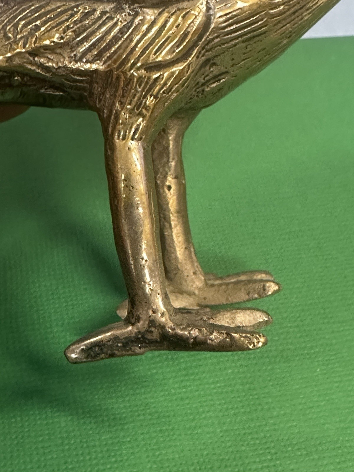 Vintage Solid Brass Bird Ronin? Figurine Peep