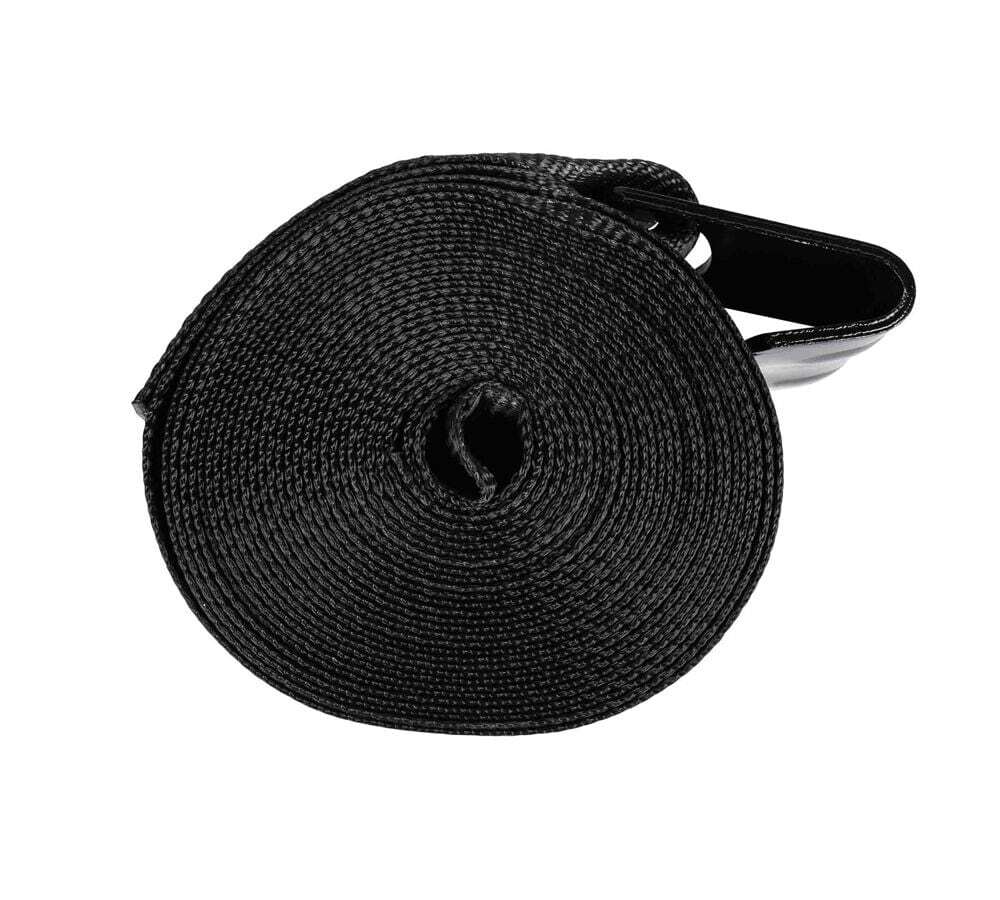 (20 Pack) 4"x30' Winch Straps w/flat Hook - Black Flatbed Tie Down Strap