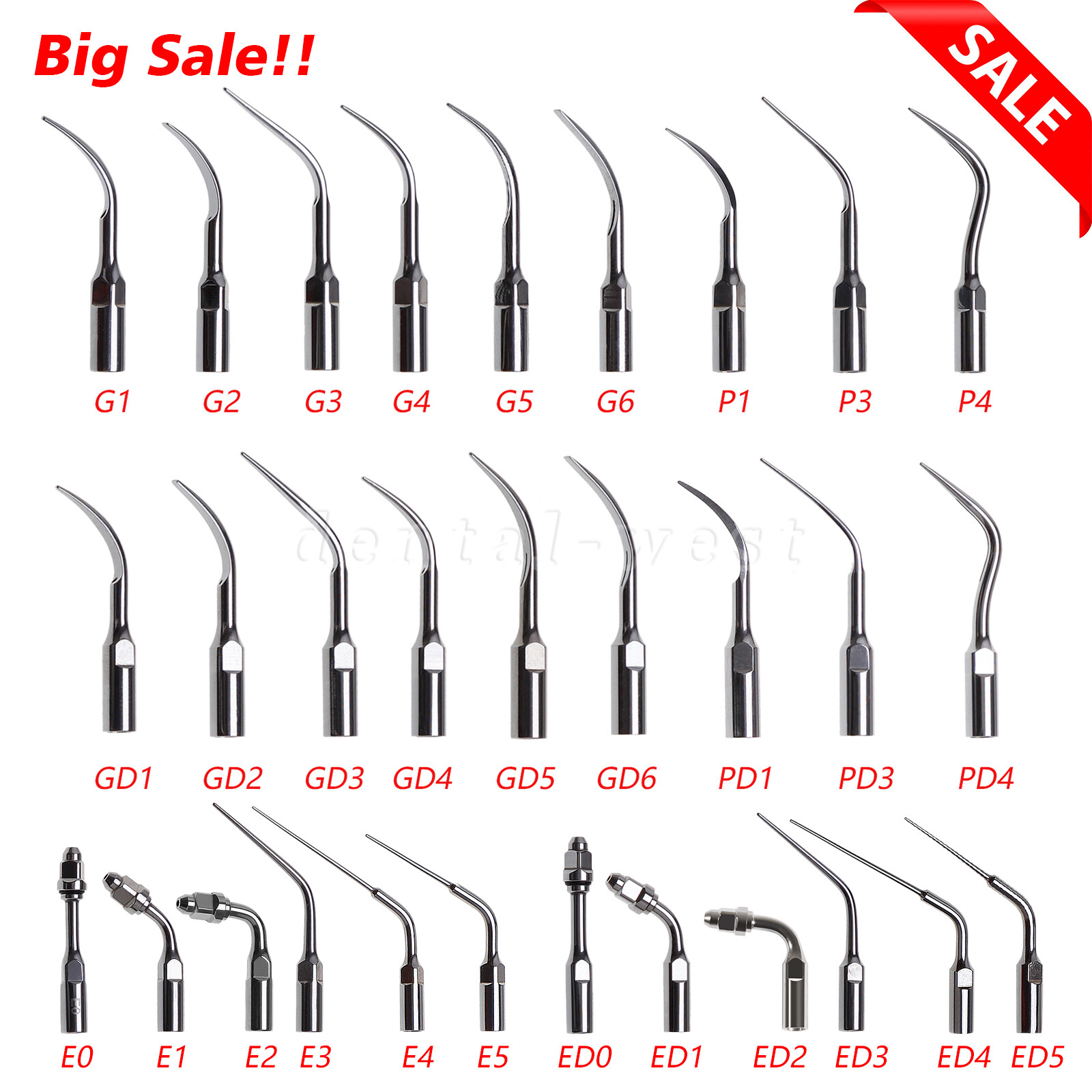 Dental Ultrasonic Piezo Scaler Perio Tip fit for EMS Woodpecker DTE SATELEC