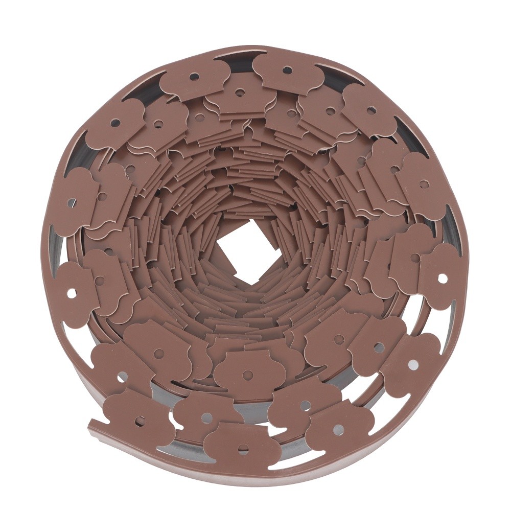 66FT 4” No Dig Lawn Border L-shaped Brown Garden Edging Kit W/ 60 Spike Plastic