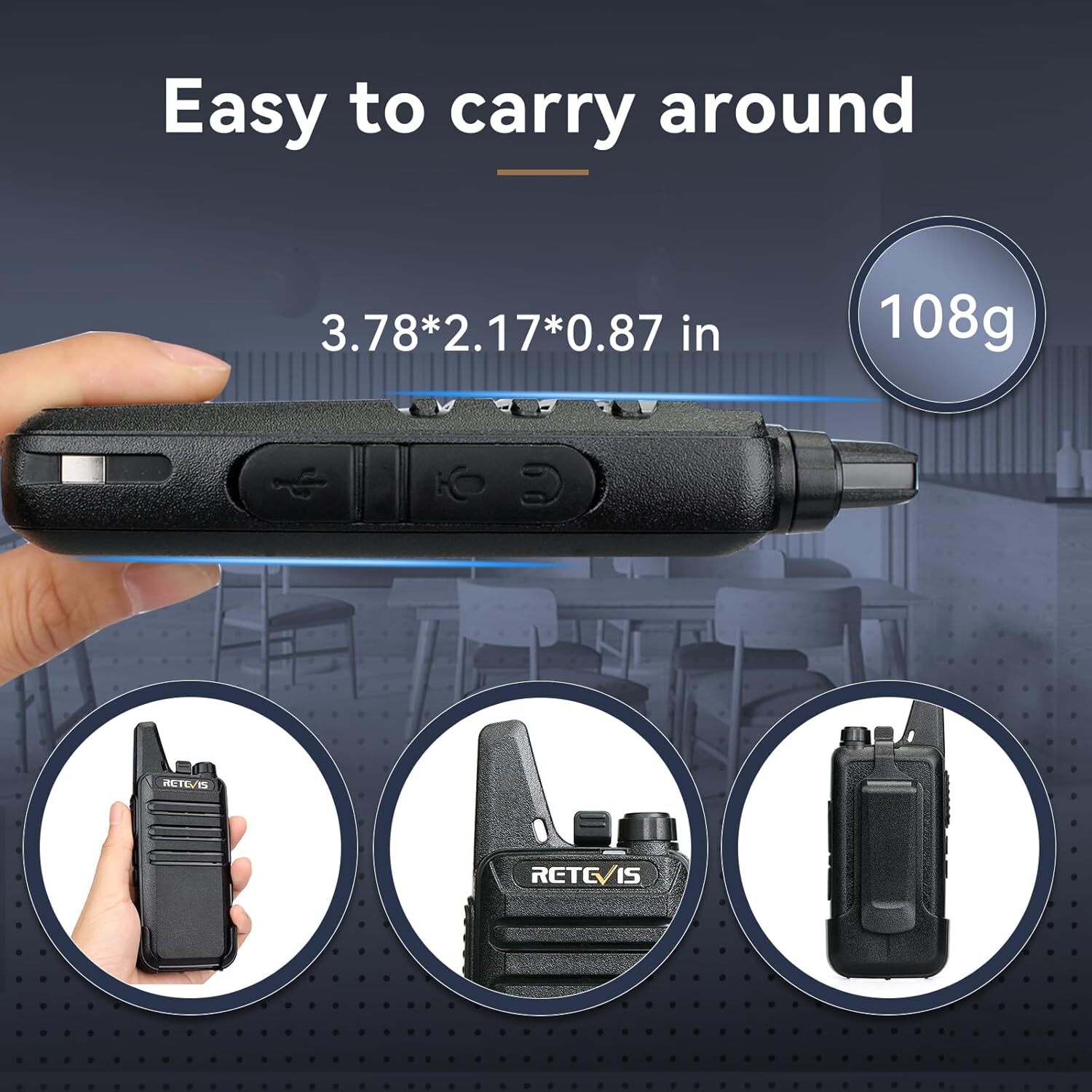 Retevis RT22 UHF Walkie Talkie Two Way Radio 2W CTCSS/DCS VOX For Family 2Pack