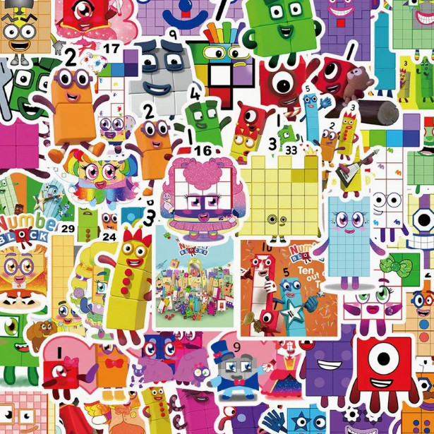 52 STICKERS! NUMBERBLOCKS - RANDOM - NO DUPLICATES - FREE Shipping
