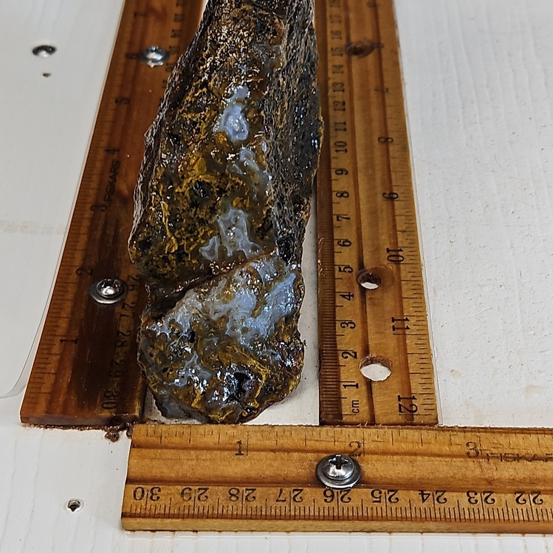 Agua Nueva agate rough. Beautiful light blue banded agate, with drusy 1LB 1.6oz.