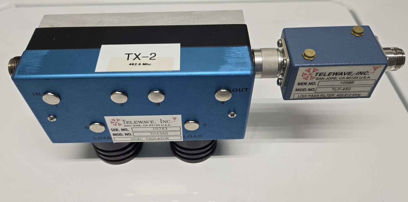 TELEWAVE T4560 UHF 100 Watt Dual Circulator Isolator GMRS 406-512 Mhz Loads LPF