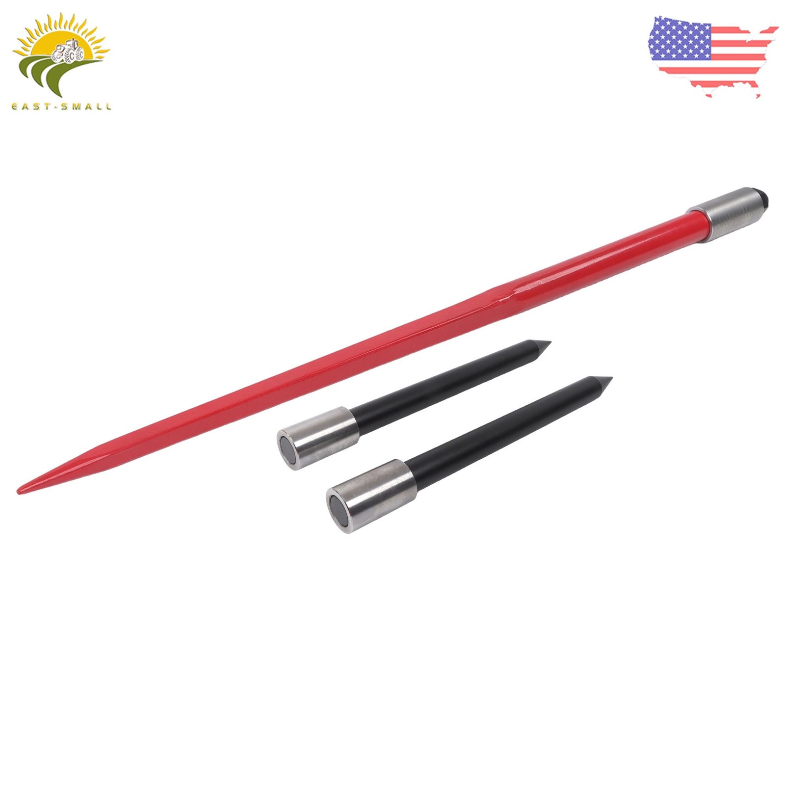 49" Hay Bale Spear 3000Lbs Capacity Square Bale Spike with Nut and Sleeve Hay