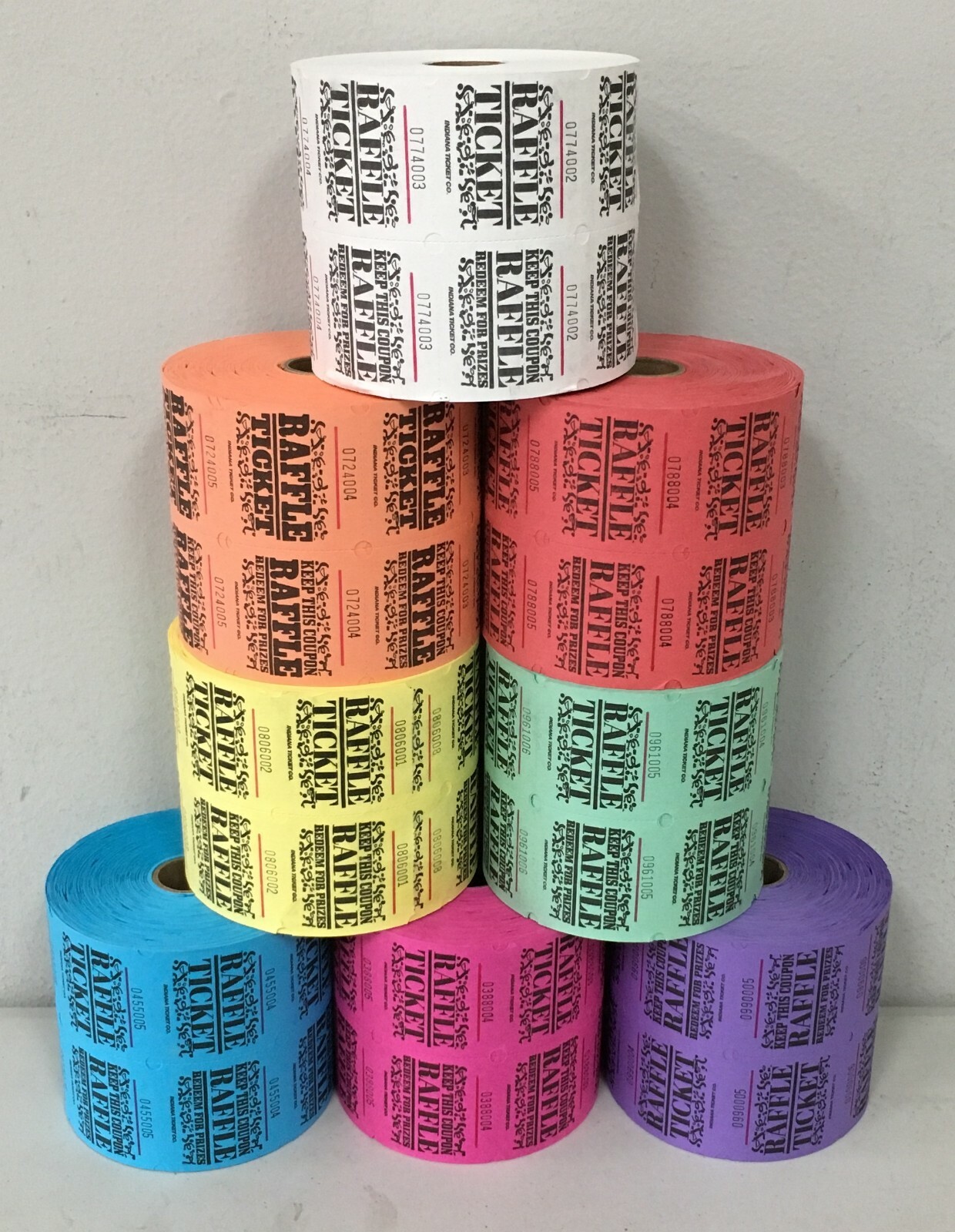 Roll of 1000 Raffle Tickets Marquee Style Double Stub Split the Pot Fund Raiser