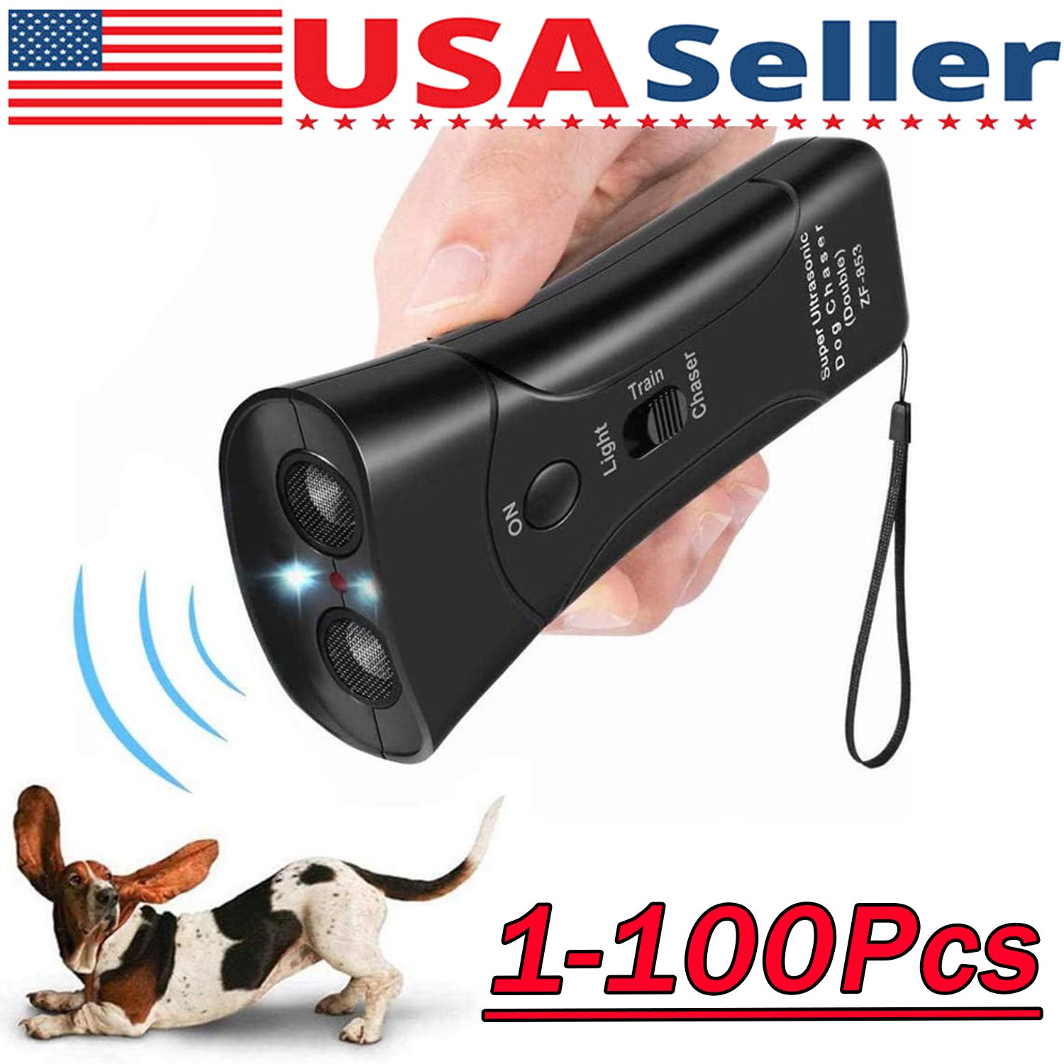 Ultrasonic Anti Dog Barking Device Pet Trainer LED Light Gentle Chaser Style Lot