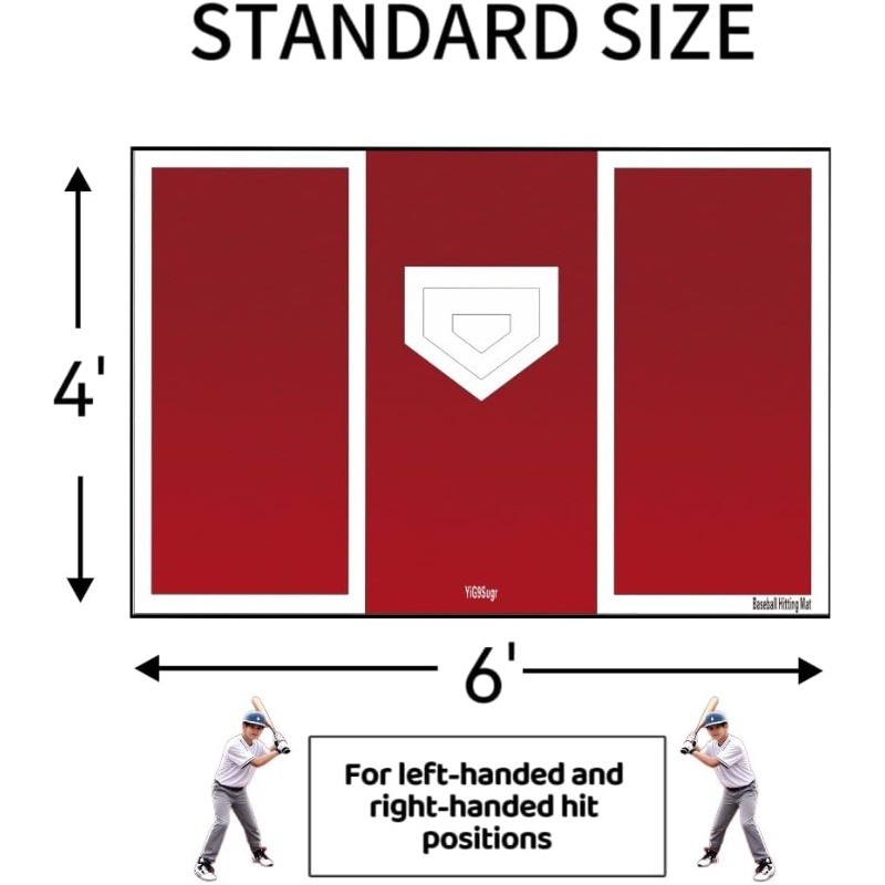 Baseball and Softball Hitting Mat for Batting Stance Practice