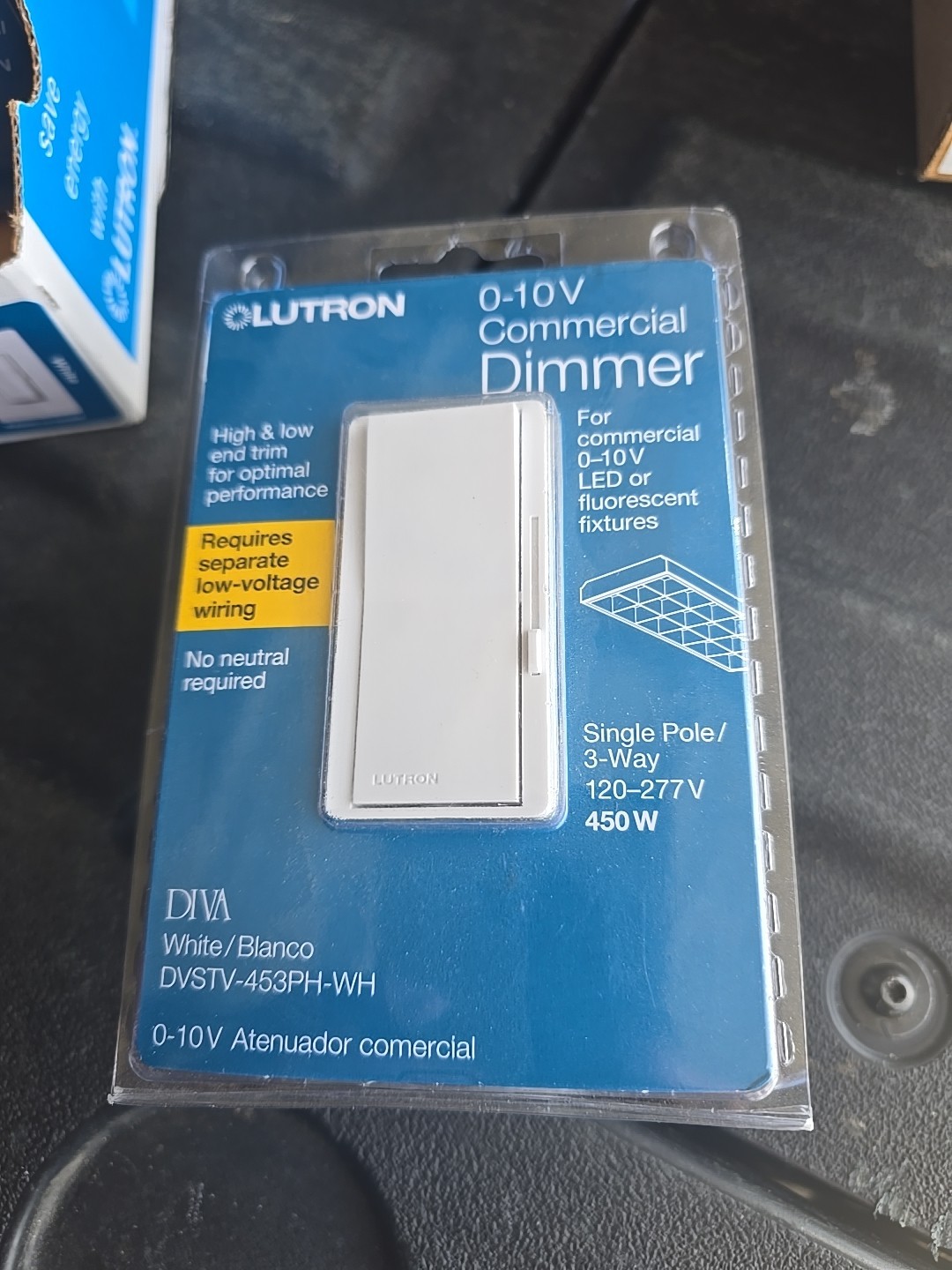 New Lutron Diva 0-10V Commercial Dimmer DVSTV-453PH-WH