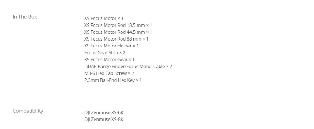 Original DJI Zenmuse X9 Focus Motor for DJI Zenmuse X9-6K / DJI Zenmuse X9-8K