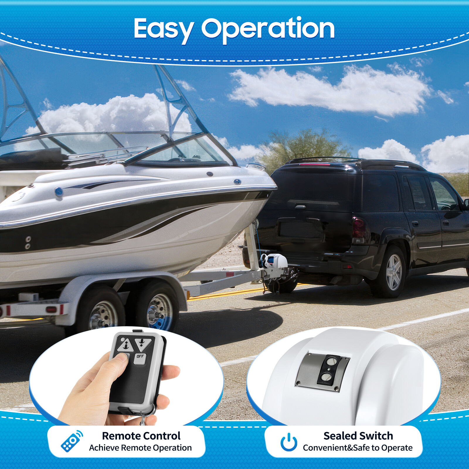 45 LBS Free Fall Saltwater Marine Boat Electric Anchor Winch W/ Wireless Remote