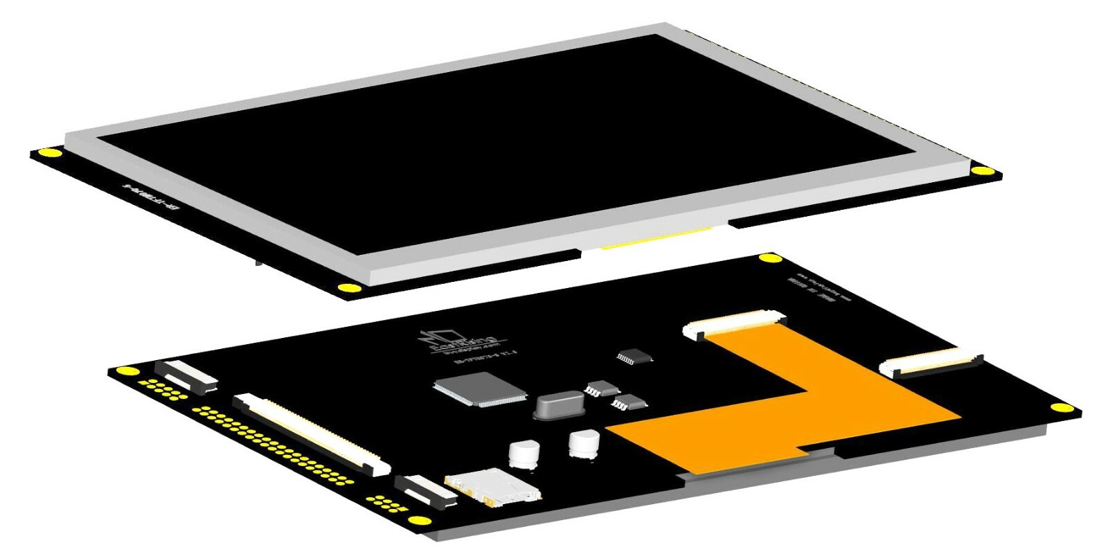 7"inch TFT LCD Module w/Multi-Capacitive Touch Screen Panel,I2C,SPI,Tutorial