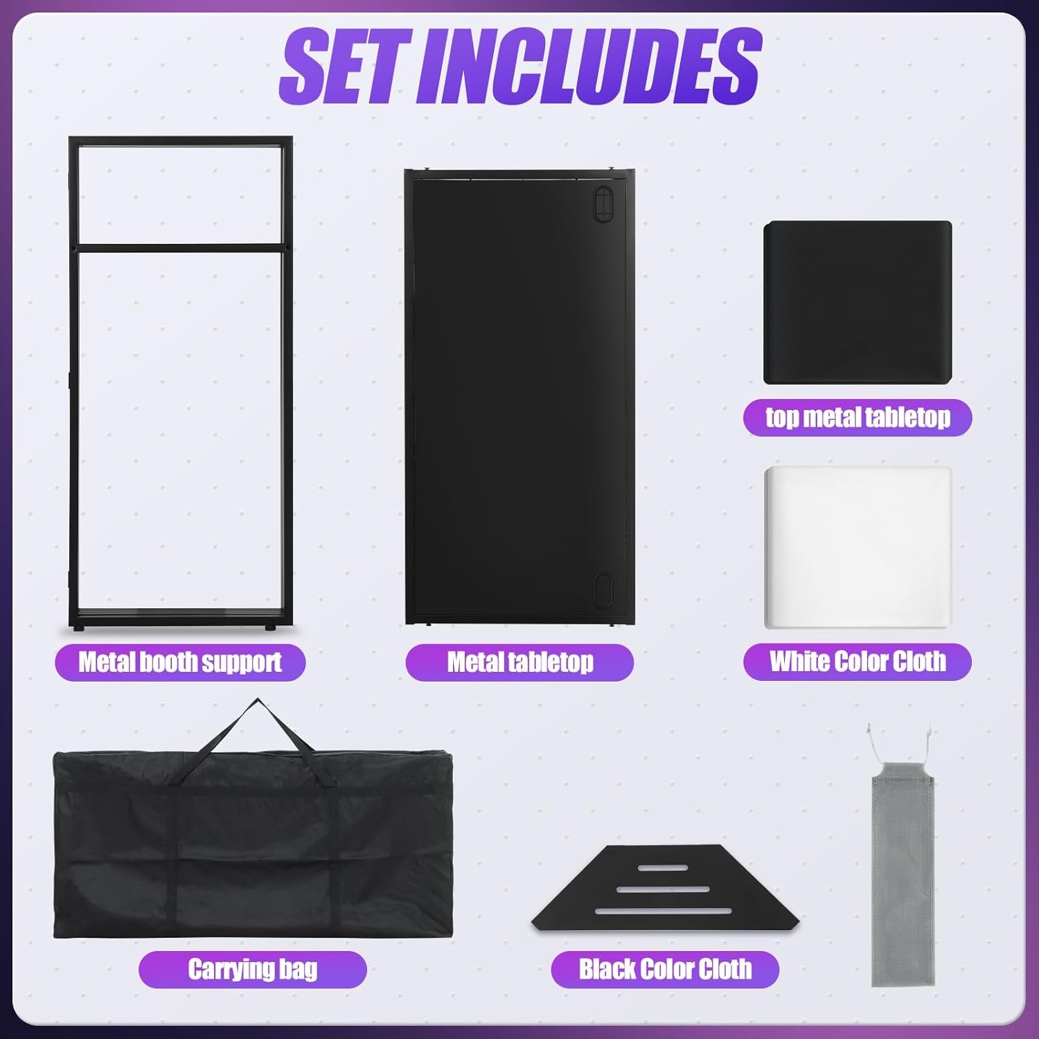 Portable DJ Facade Table Station 44"x41" Event Booth Facade Metal Foldable Frame