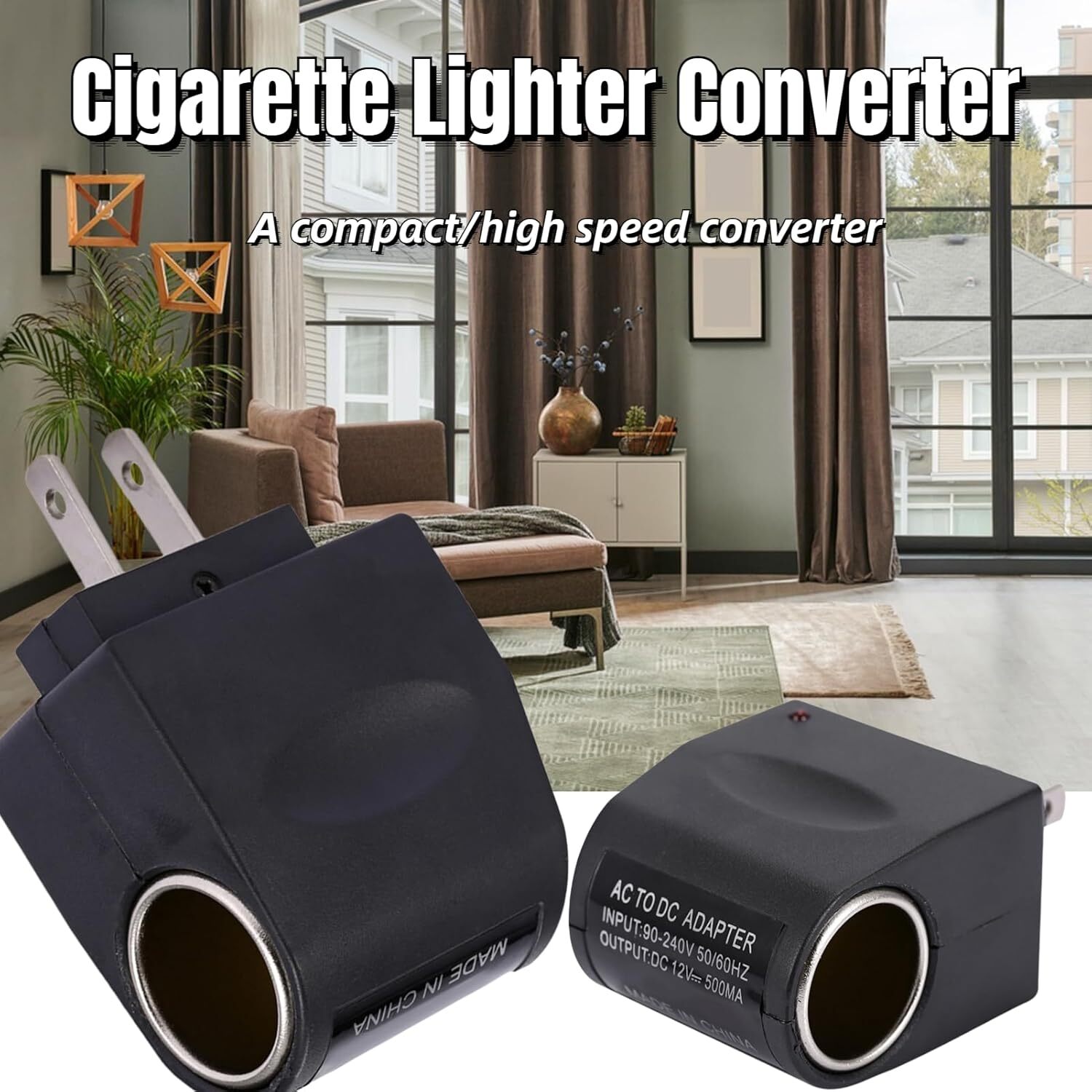 New 110V - 240V AC Plug To 12V DC Car Cigarette Lighter Converter Socket Adapter