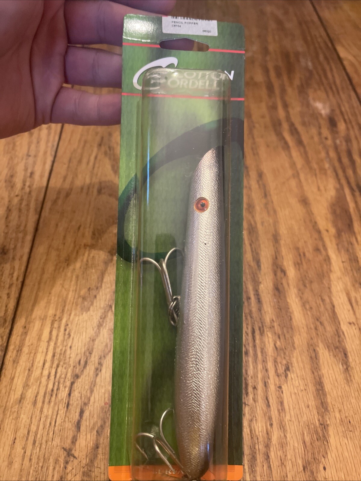 Cotton Cordell Pencil Popper Topwater Lure 7", 2 oz Silver/black C6704