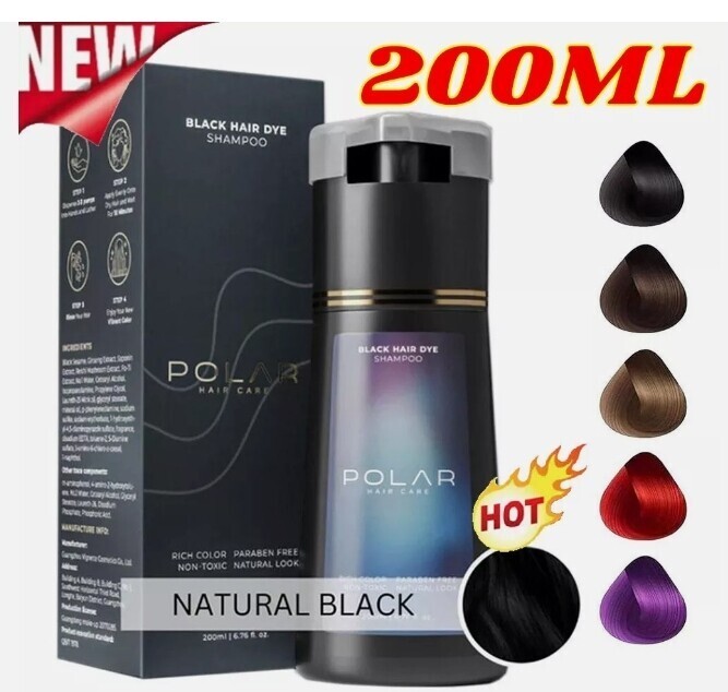 Polar Hair Dye Shampoo Essence Color Natural Instant Colour For Women Men 200ML