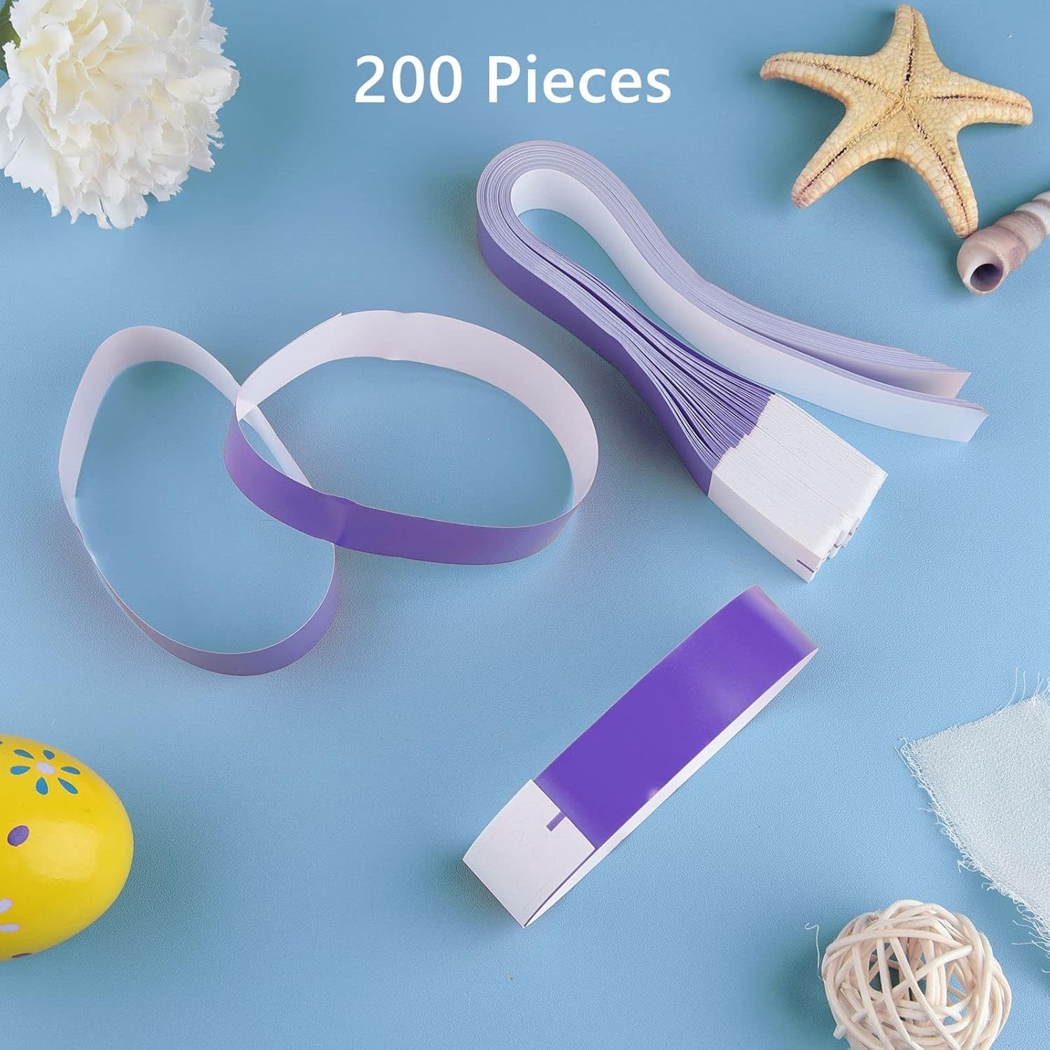 Lightweight 200 PCS Purple Paper Wristbands - Ideal for Concerts & Festivals