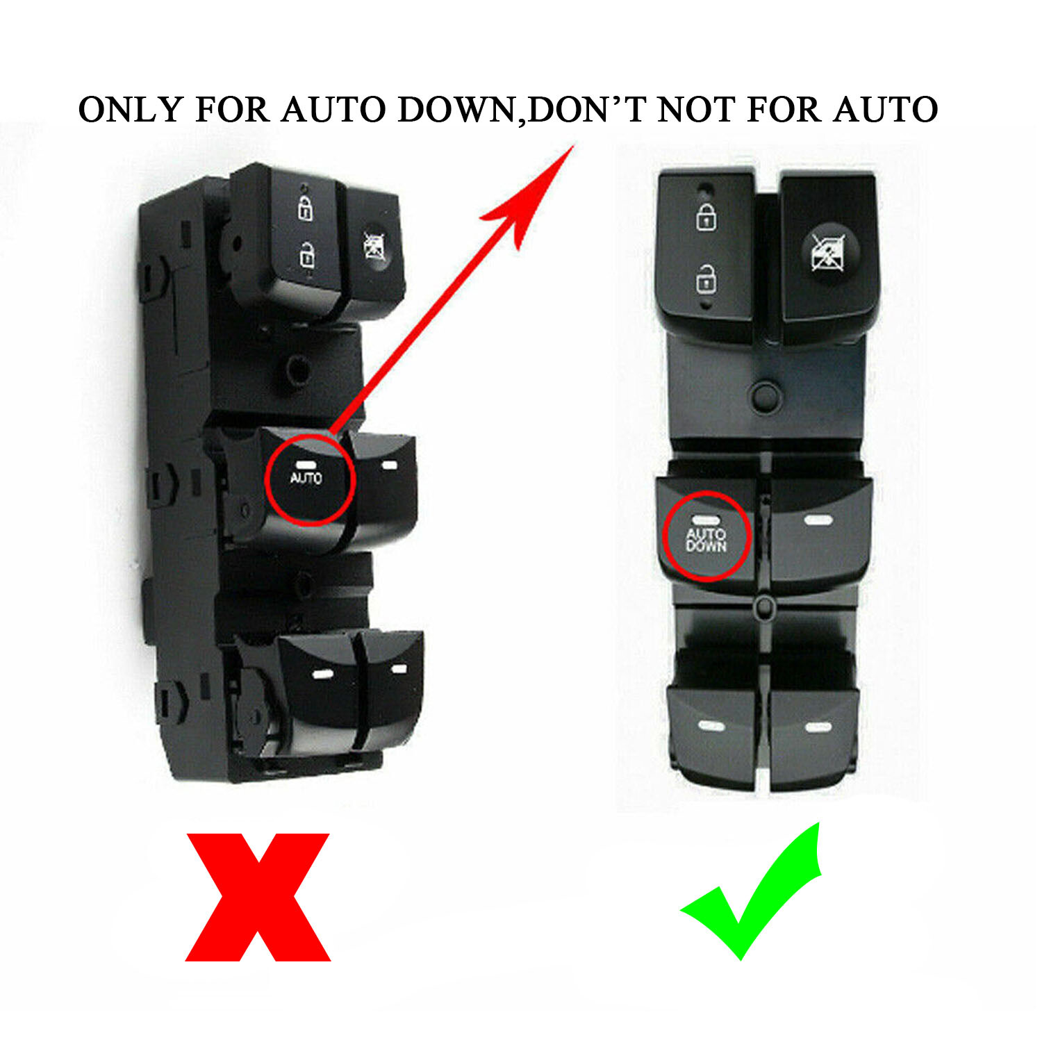 Left Driver Master Door Window Power Switch Black For 2011-2015 Hyundai Elantra