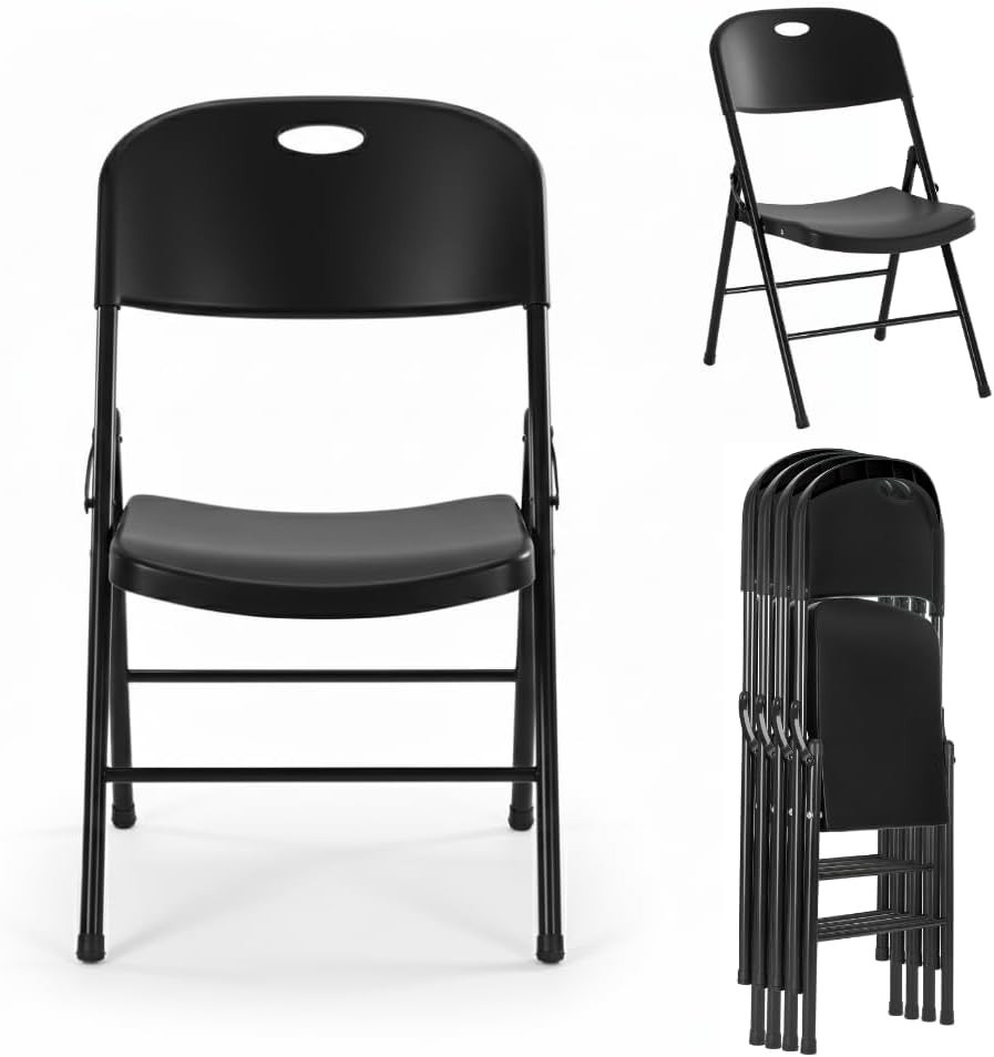 Heavy Duty Plastic Folding Chair for Events, Party, Wedding - 450lb Weight Limit