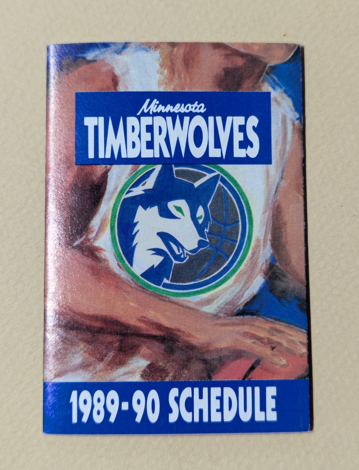 1989-90 Minnesota Timberwolves Basketball Pocket Schedule NBA SuperAmerica 🏀🏀
