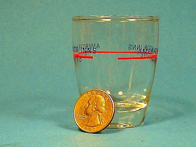 ~VERY RARE~VINTAGE AMERICAN MOTOR INNS WHISKEY SHOT GLASS