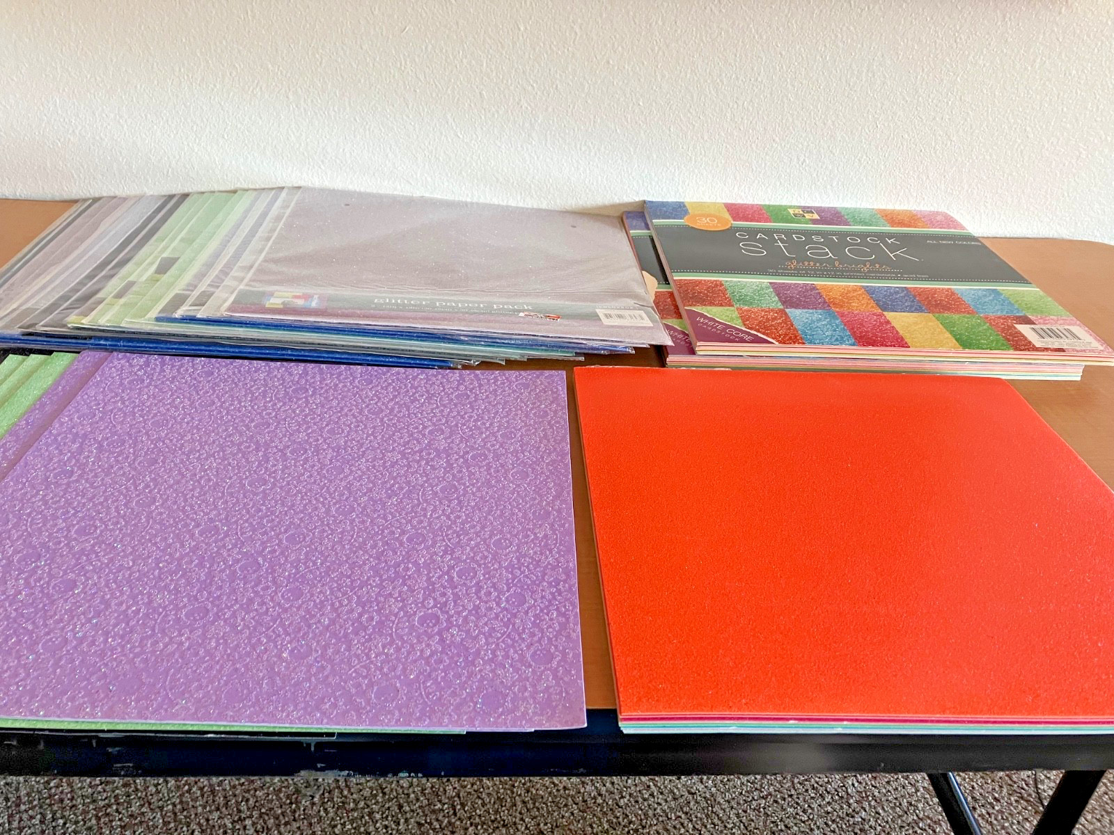 Huge Lot 12x12 Scrapbook Glitter Paper Mixed Colors 118 Pages 6 Pounds 13 Ounces