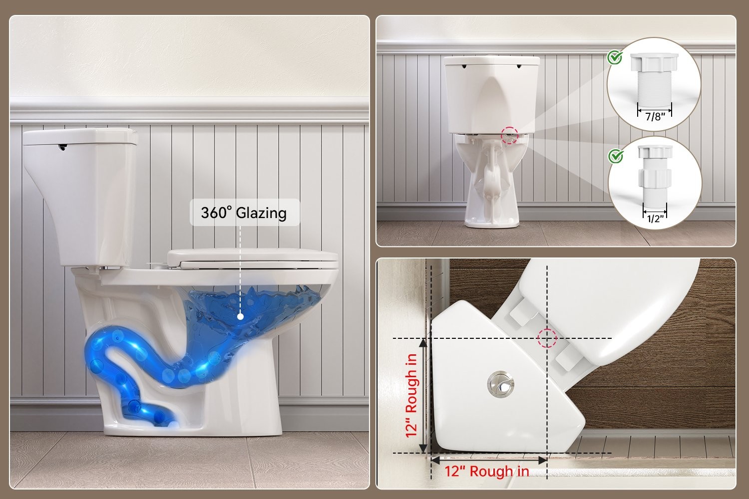 17.2" Two-Piece Corner Toilet Dual Flush 0.8/1.28 GPF for Compact Bathroom