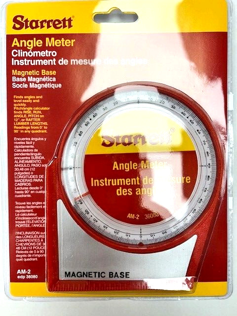 ANGLE METER WITH MAGNETIC BASE AM-2 0-90 DEGREE STARRETT 36080