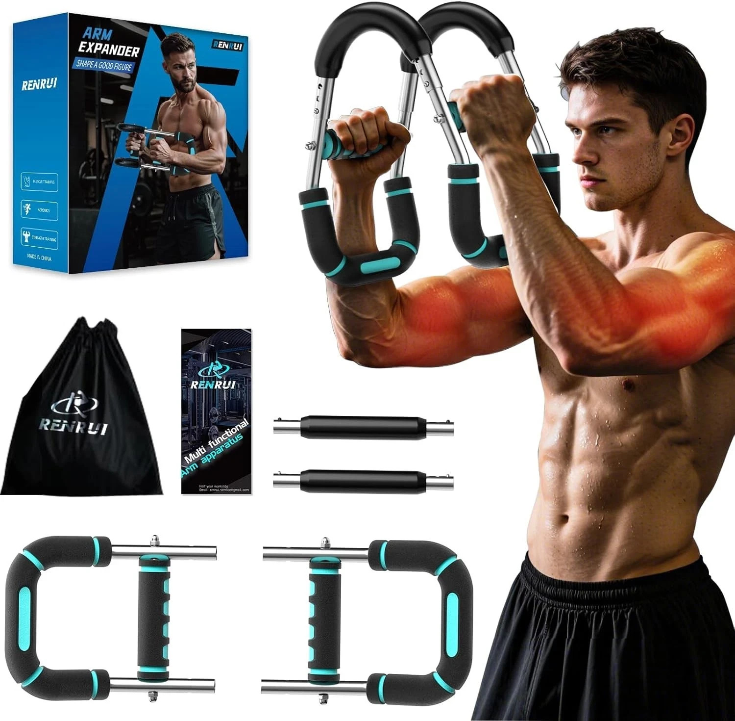 Twister Arm Trainer, Adjustable 5 Resistance Levels (40-130 lbs) Chest & Arm Wor