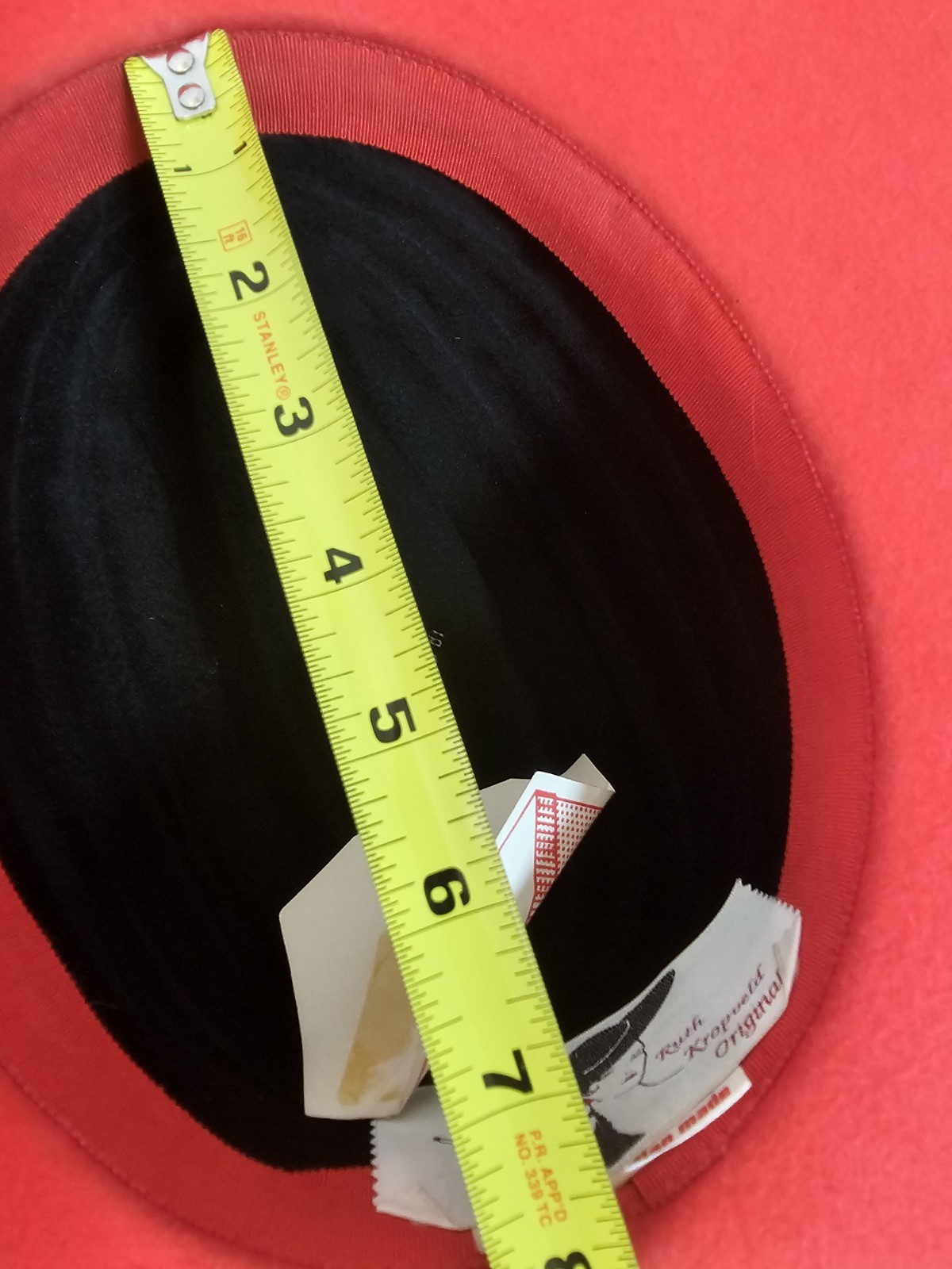 Vtg Chapeau Creations Ruth Kropveld Red Wool Hat NWT Beaded Red Hat Society Lady