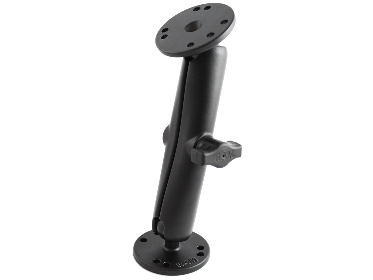 RAM Dual 2.5 inch Round Base and Long B-Ball Socket Arm Mount RAM-B-101U-C