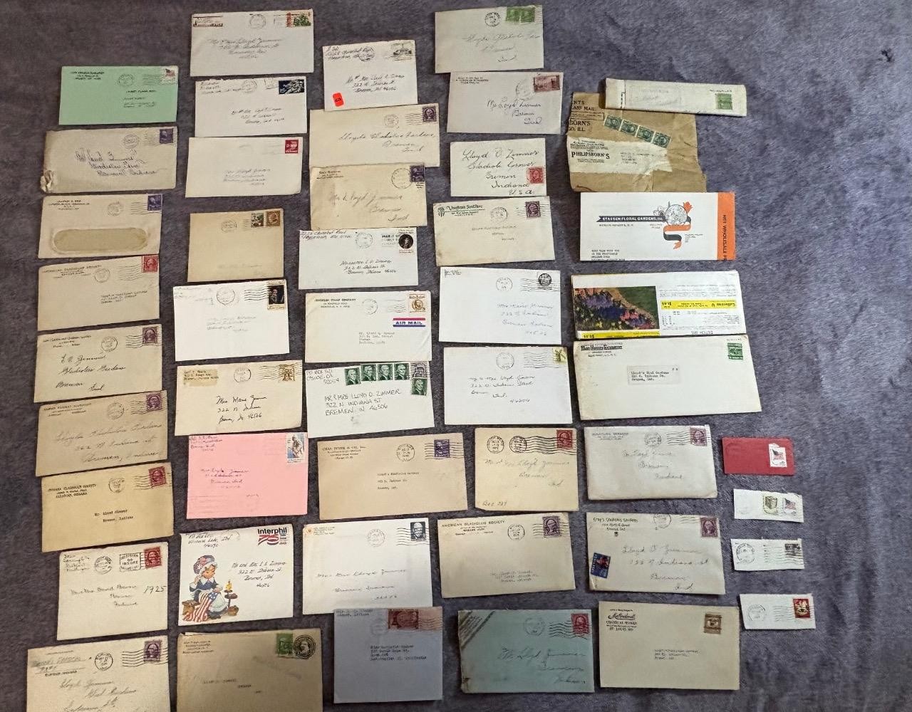 200+ Vintage Stamped Envelopes w/ Gladiolus Flower Gardens Related Letters