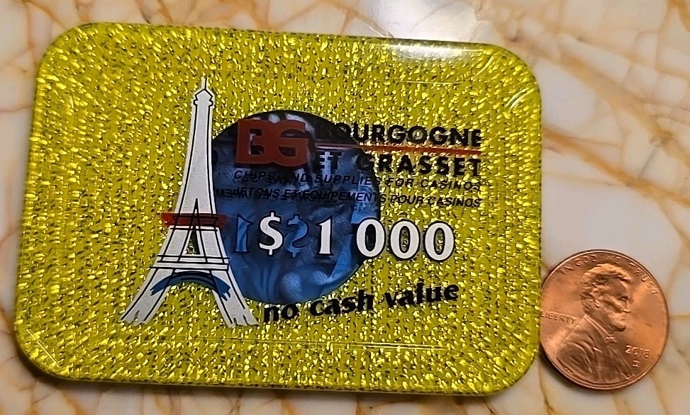 Bourgogne et Grasset BG NCV Manufacturer Sample Casino Plaque Chip