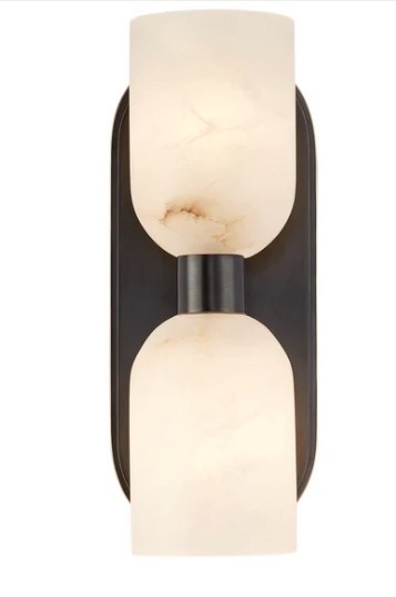 Alora Lucian 2Lt 11" Wall/Vanity, Bronze/Alabaster/Clear Crystal - WV338902UBAR