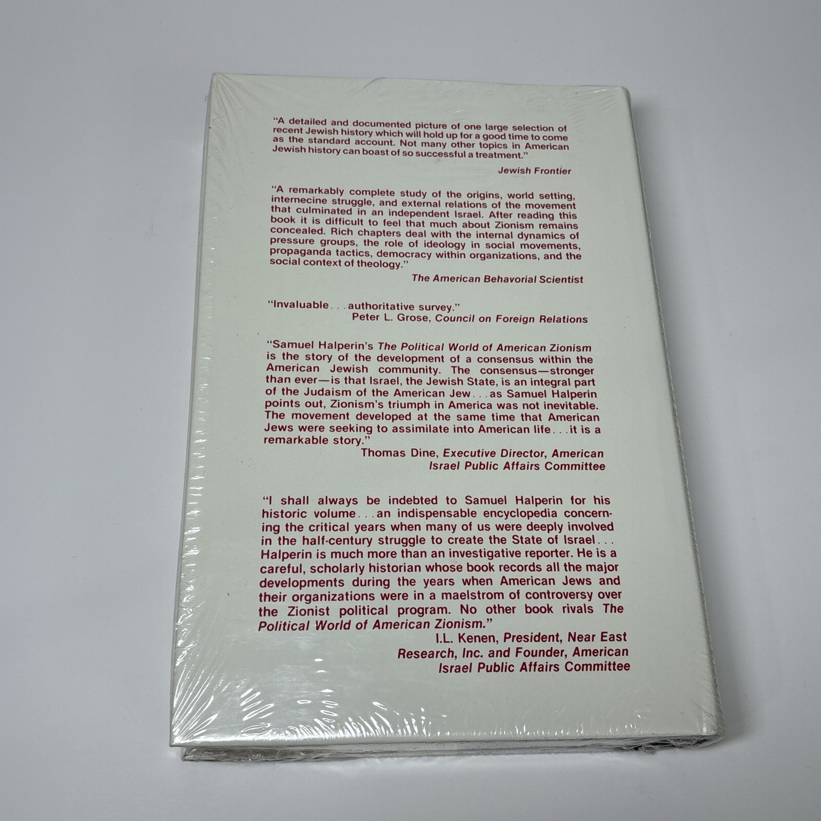 The Political World of American Zionism by Samuel Halperin HC DJ (New, Sealed)