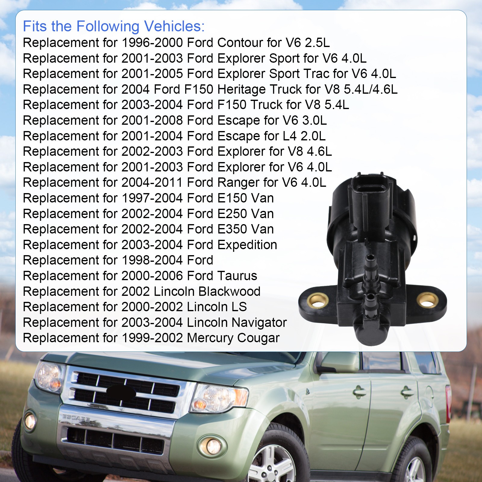 EGR Valve Control Solenoid F63Z9J459AA For Ford Mercury Mazda F57Z9J459C
