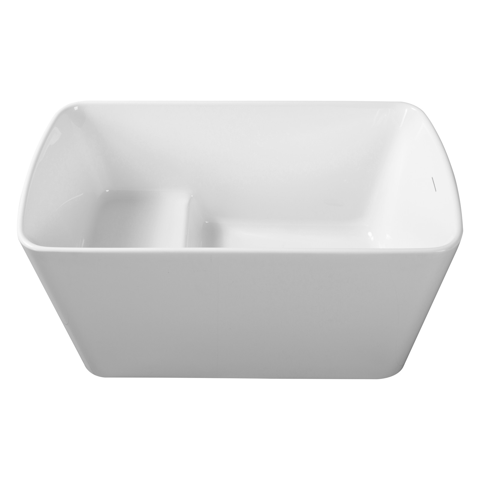 49" Freestanding Bathtub with Integrated Seat, Acrylic Stand Alone Soaking Tub