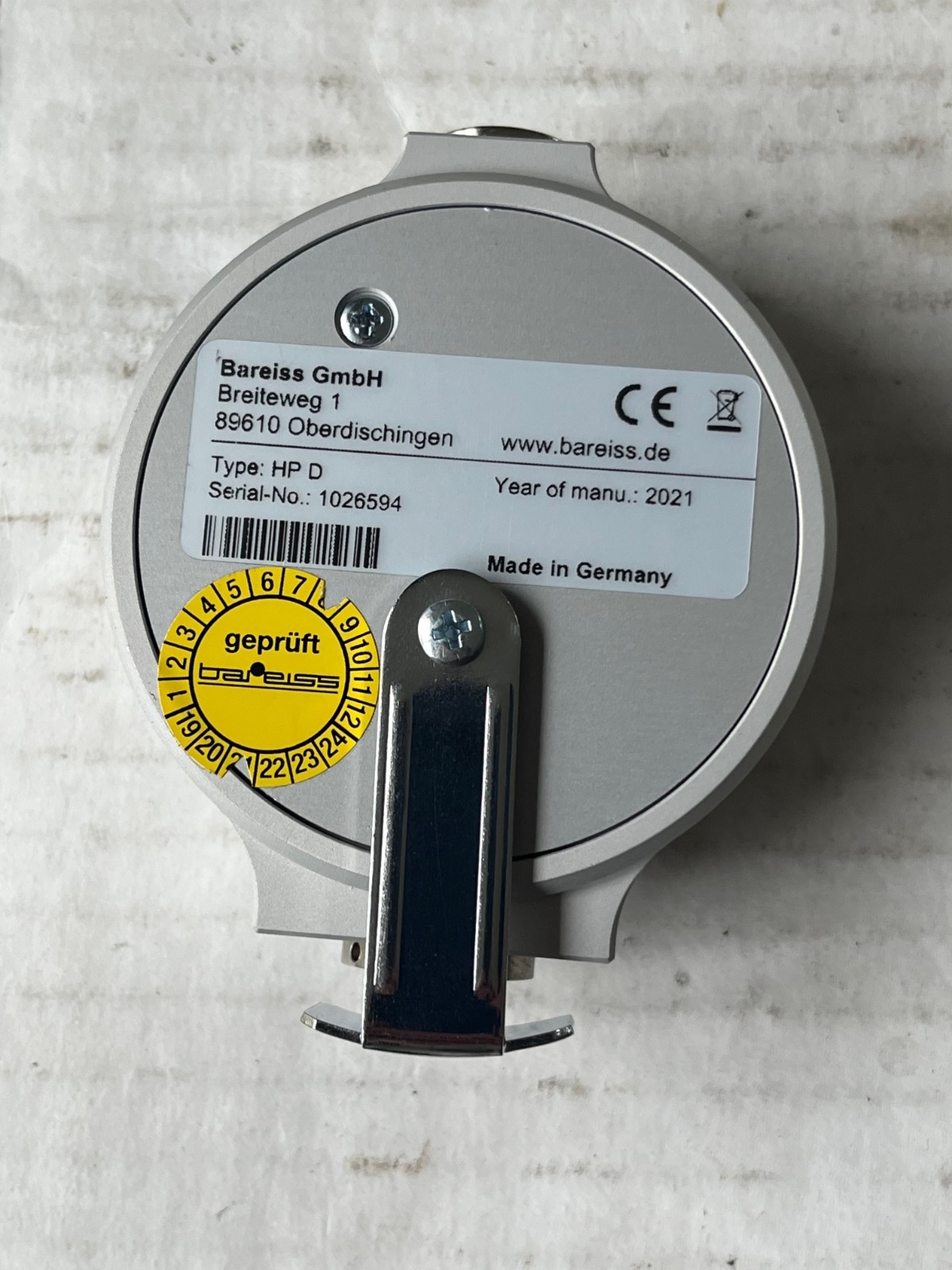 Bareiss Shore Durometer Type D Dial - German Made - With Calibration Cert & Case