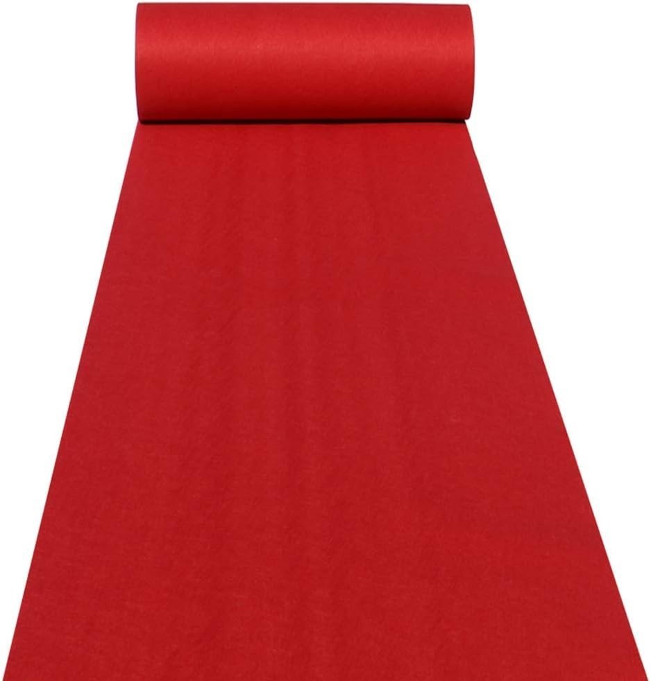 Wedding Aisle Runner Carpet Red Indoor Outdoor 2mm 15ft Long 24in Wide