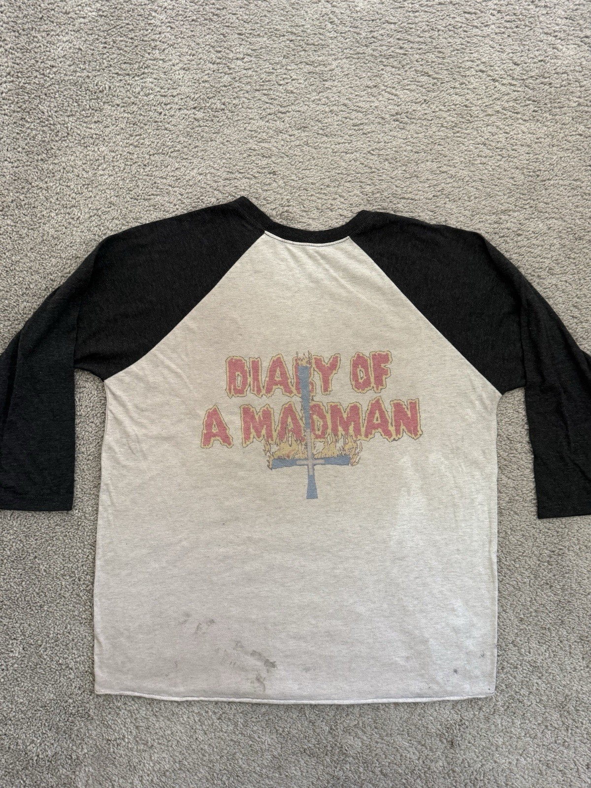 Vintage 1981 Ozzy Osbourne Blizzard of Ozz Upside Down Cross FLAWS Measures Med