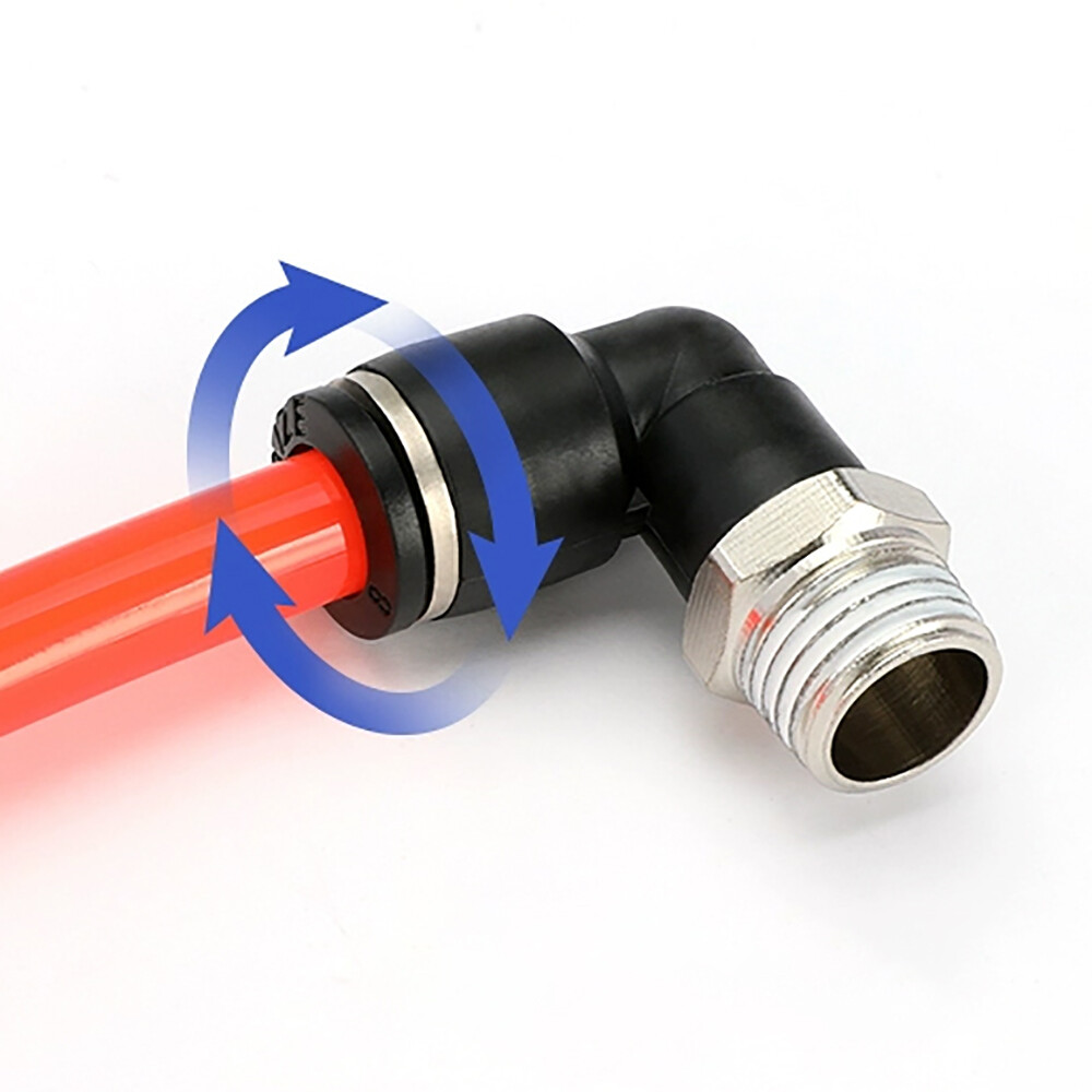 3mm 5mm 6mm 9.7mm Pneumatic Tube 90° Elbow Male Swivel Push To Connect Fitting