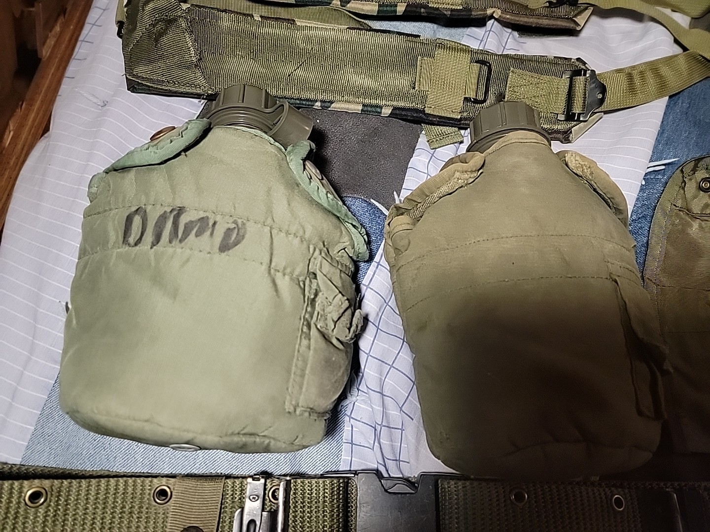 USGI LG Army Web PISTOL BELT & Army Y SUSPENDERS Set LBE ALICE+2 canteen+Pouches