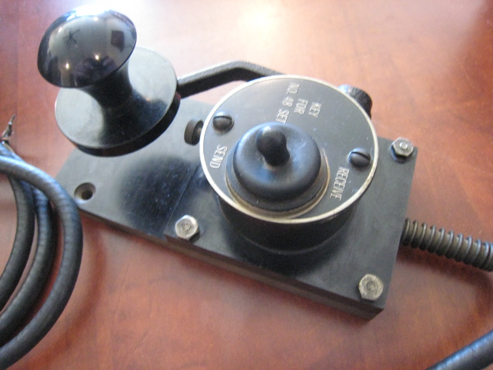 WW2 British No 48 Manpack Radio Transceiver Morse Code Telegraph Key, Flameproof