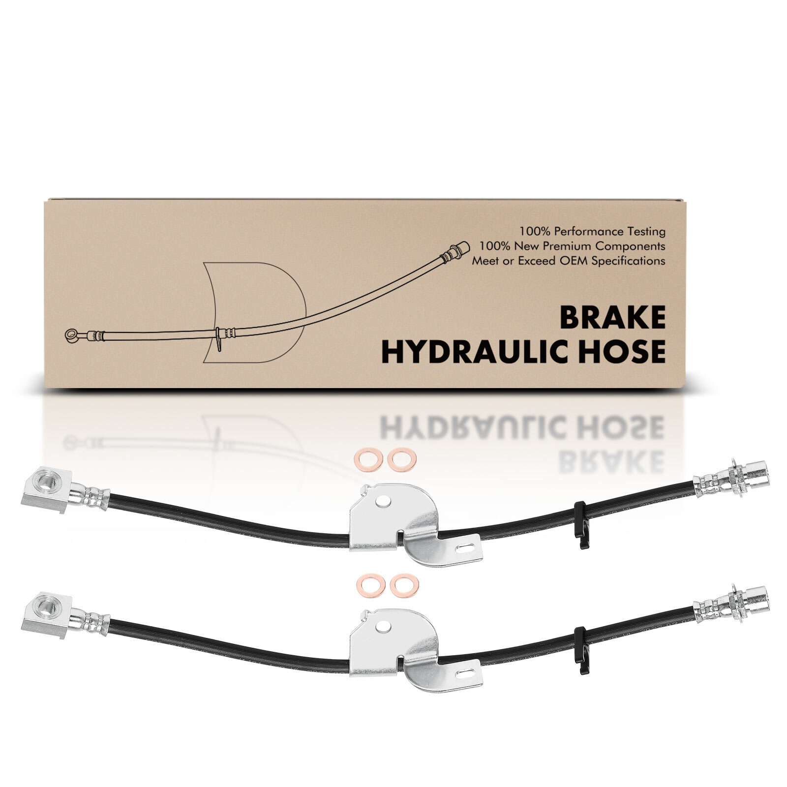 2Pcs Front Left and Right Brake Hydraulic Hose for Ford F-150 2010 2011 Exc. SVT