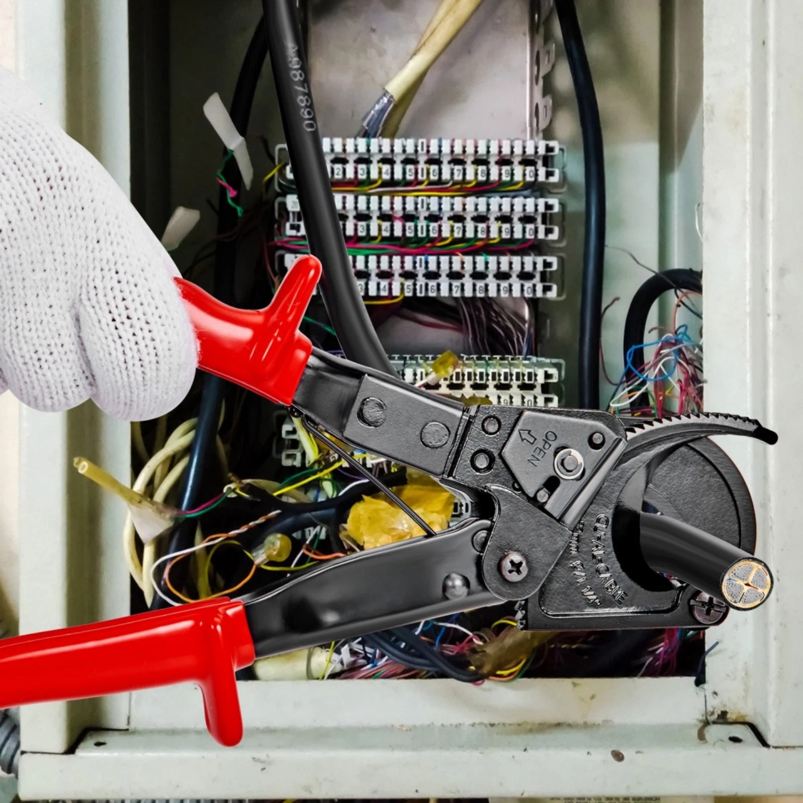 Ratchet Cable Wire Cutter Heavy Duty for Copper Aluminum Cables 240Mm²