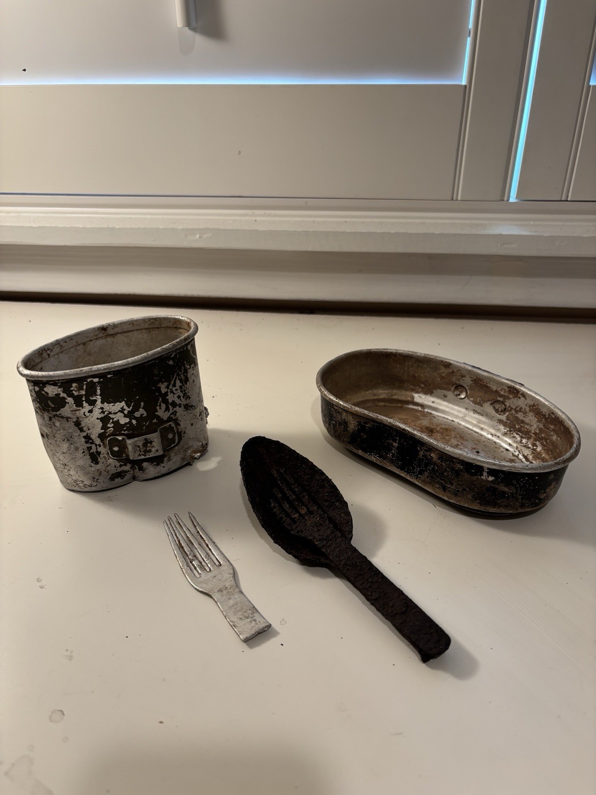 WWII German Relic Mess Kit & Utensils Lot – Dug Kochgeschirr,– Original