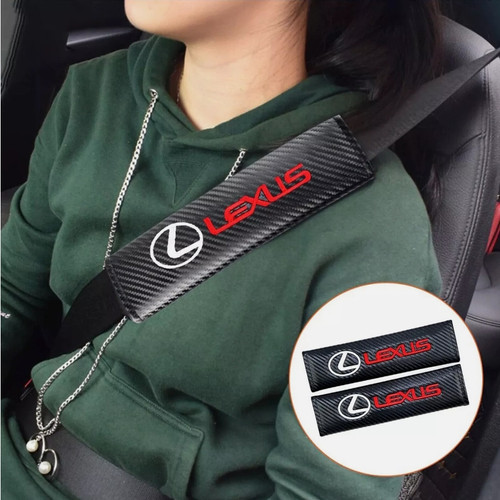 LEXUS 2pcs Car Safety Shoulder Cushion Pads, Carbon Fiber Seatbelt Straps