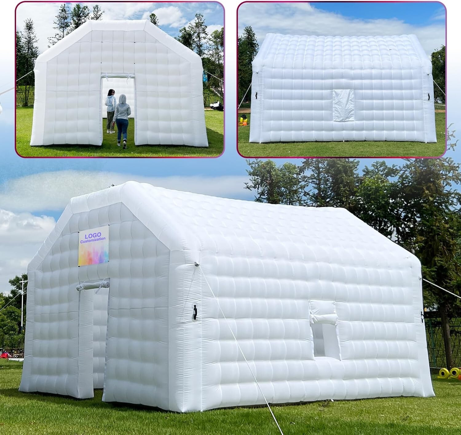 OZIS 20FT Inflatable Cube Wedding Tent Nightclub Tent Custom Logo White Portable